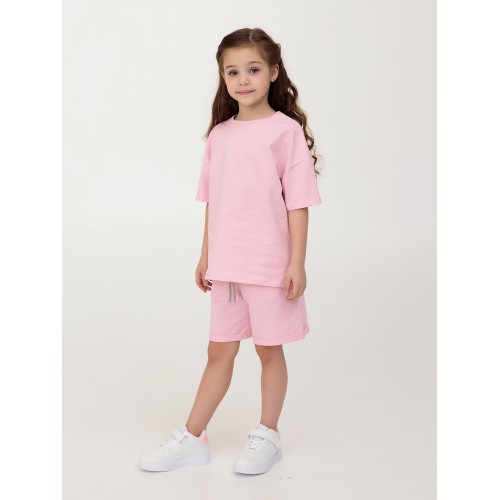 75-60 ФТ Костюм однотонный (футболка+шорты), нежно-розовый. 75-60 ФТ Костюм однотонный (футболка+шорты), нежно-розовый.